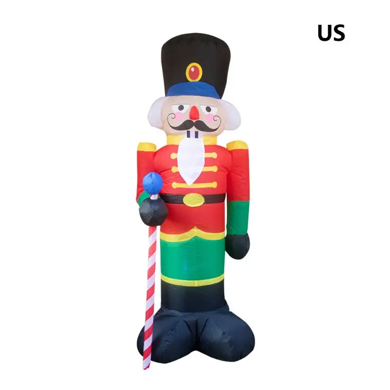 8 Feet Christmas Inflatables Giant Christmas Xmas Inflatable Nutcracker with 3 LEDs Lights Christmas Blow Up Outdoor Lawn Yard