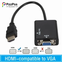 hdmi compatible to vga video converter hd 1080p digital to analog adapter with 3 5mm audio cable for pc laptop hdtv projector