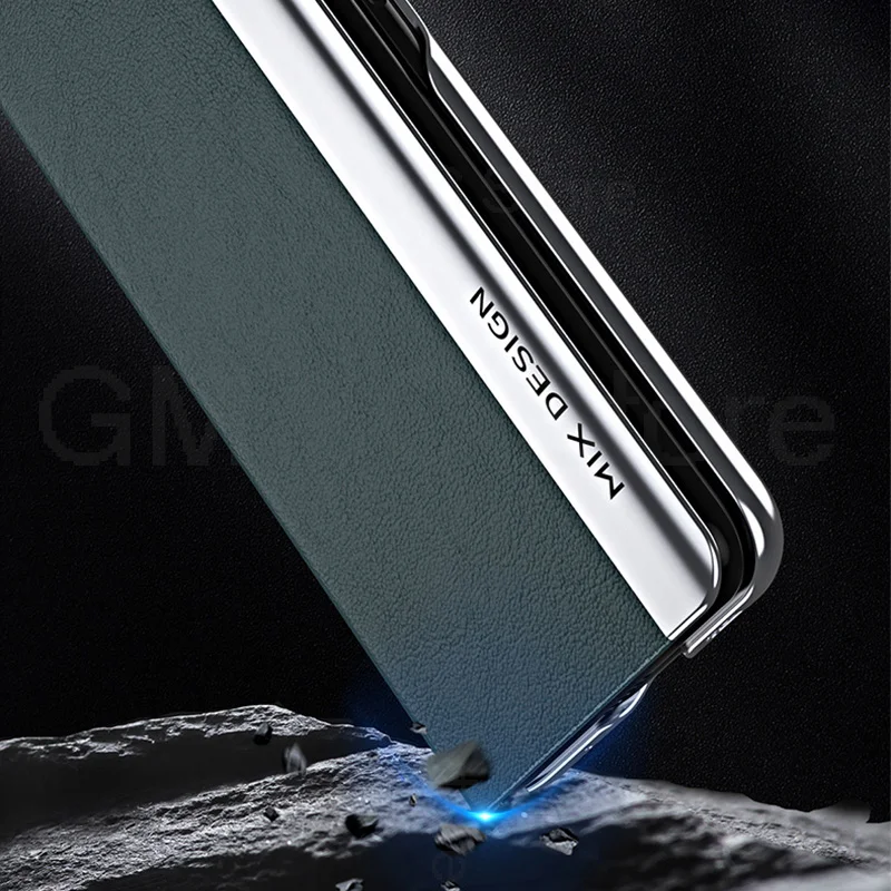 For Xiaomi Mi Mix Fold 6D Plating Leather Flip Phone Case For Mi Mix Fold 5G M2011J18C Electroplated Shockproof Phone Cover Capa