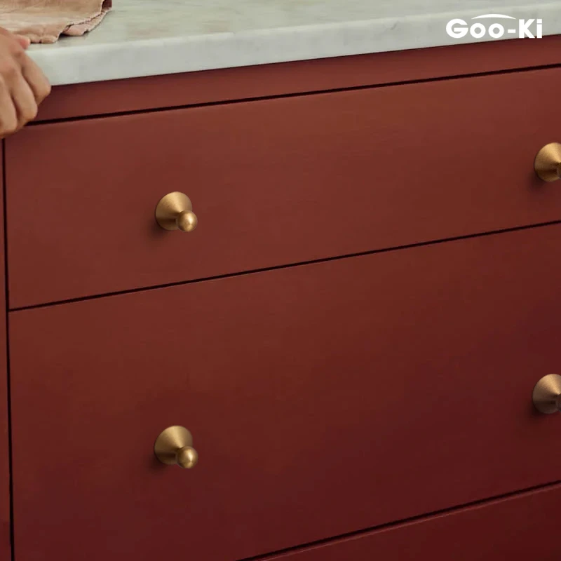 Goo-Ki твердые латунные ручки для ящиков высококачественные серебряные шкафа ручка
