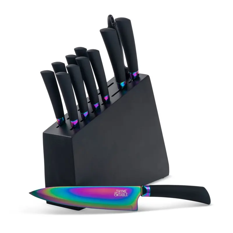 

13-Piece Knife Block Set, Rainbow Blades