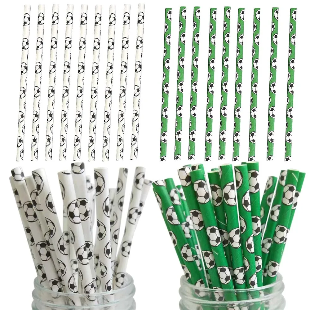 50-300 шт. одноразовые бумажные соломинки для футбола