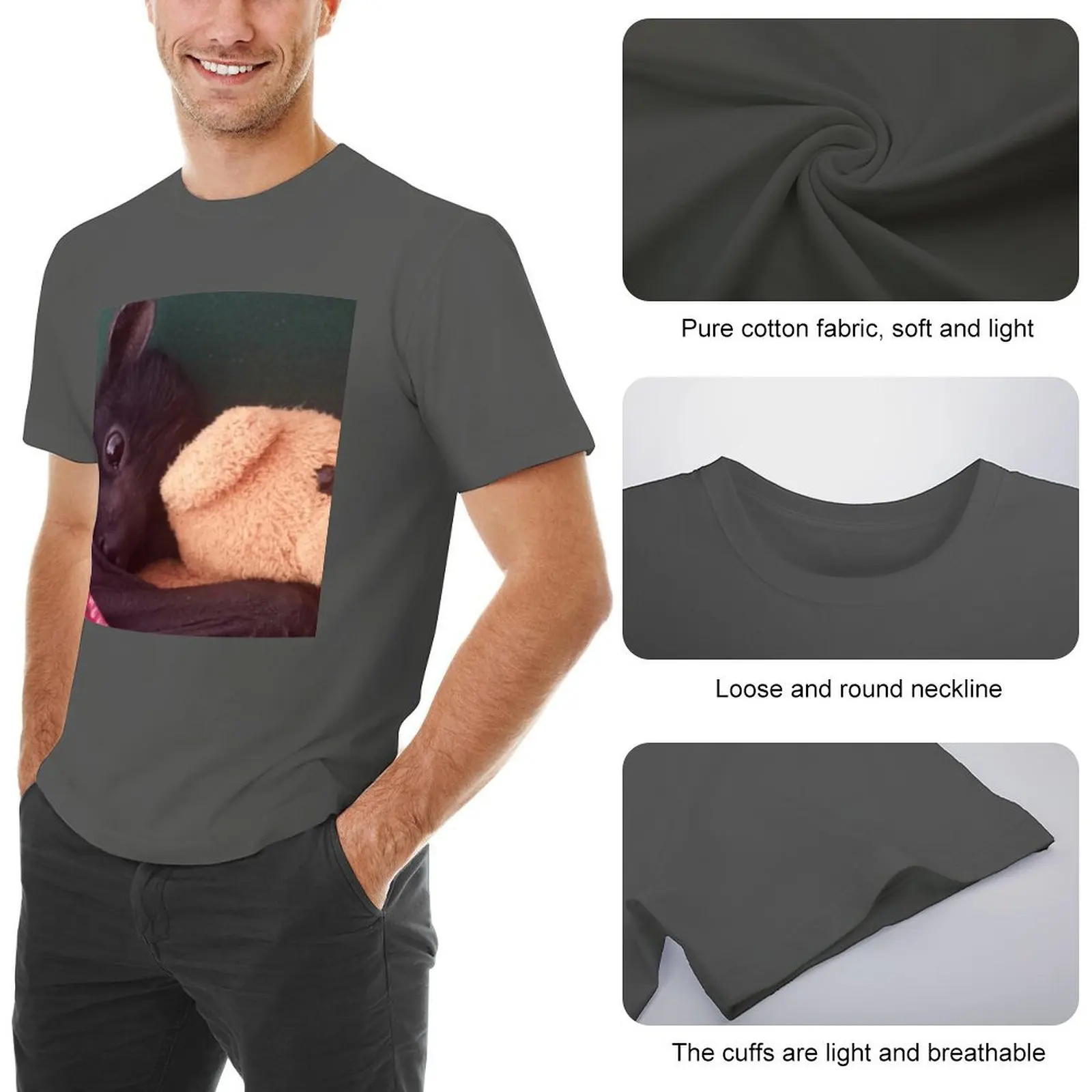 Эльгрия и ее плюшевый мишка. Футболка для мальчиков с животным принтом большая