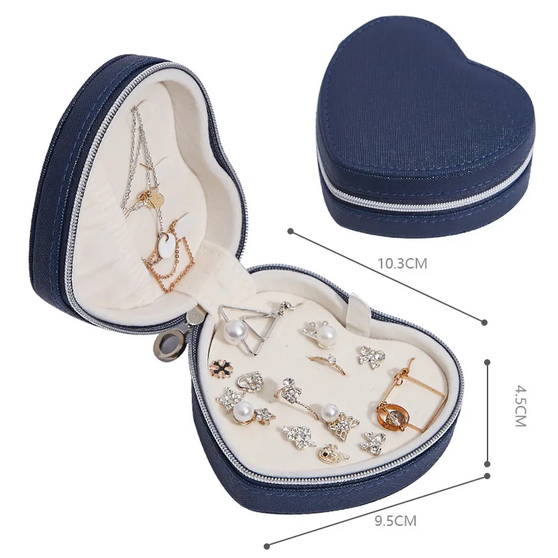 High-end Heart Jewelry Box and Bag Decoration Storage Box Earrings Earrings Earrings Bracelet Storage Box Jewelry Bag Small