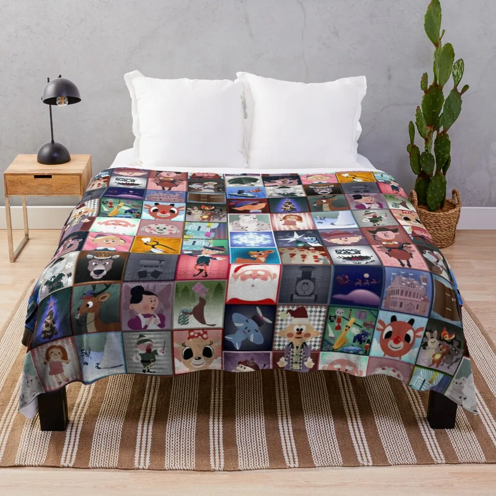 

Rudolph Squares Throw Blanket Softest Blanket Flannel Fabric