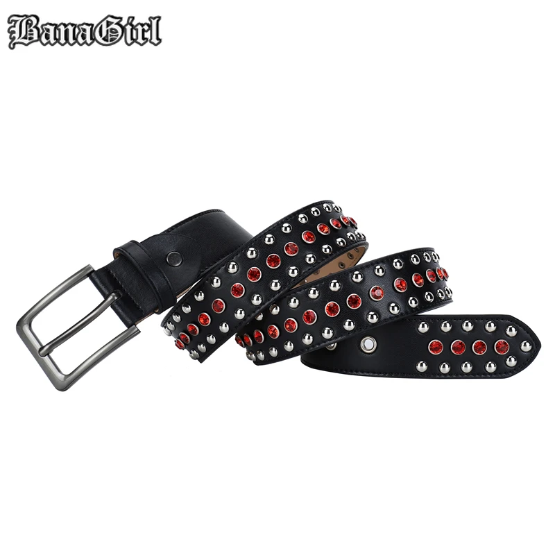 

Goth Western Cowgirl Cowboy Bling Rhinestones Belt Quality Studded Y2K Belt for Women Men Fashion Cinto De Strass Ceinture Femme