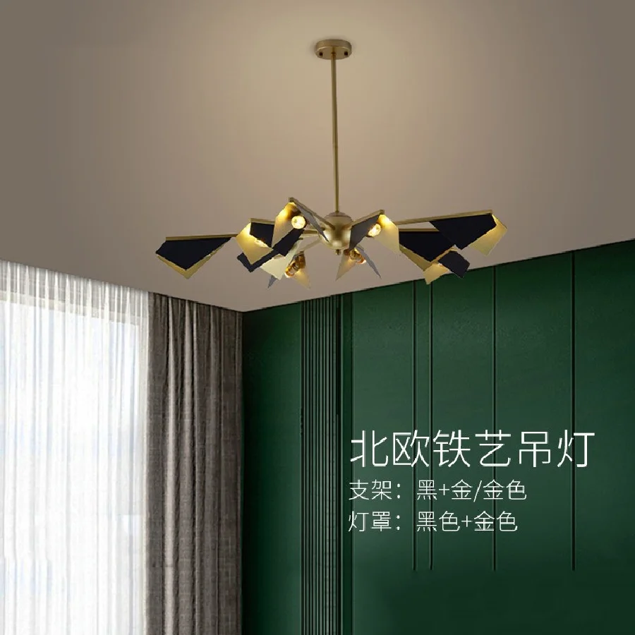 

Люстра из кованого железа в скандинавском стиле, роскошная креативная лампа, украшение для гостиной, столовой, спальни