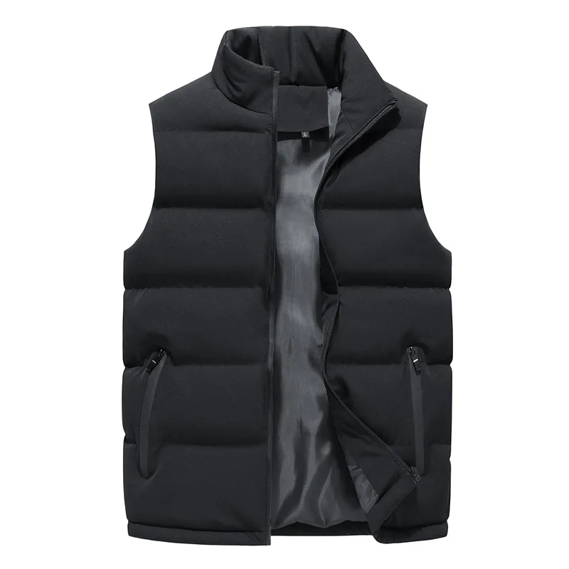 

Men Sleeveless Jacket Winter Ultralight Down Vest Male Slim Vest Mens Warm Waistcoat pocket black Men Coat zipper Windproof men