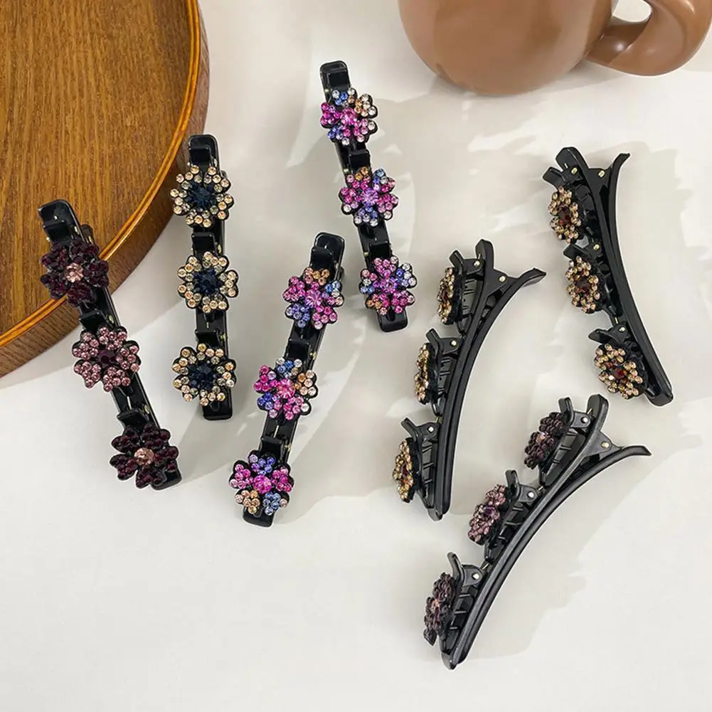 Модные плетеные заколки для волос с блестящими кристаллами и камнями аксессуары