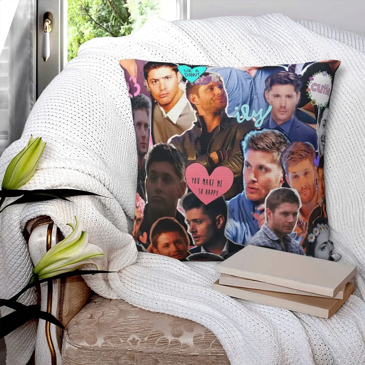 

Jensen Ackles Collage Pillowcase Printed Cushion Cover Sofa Waist Pillow Pillow Cover