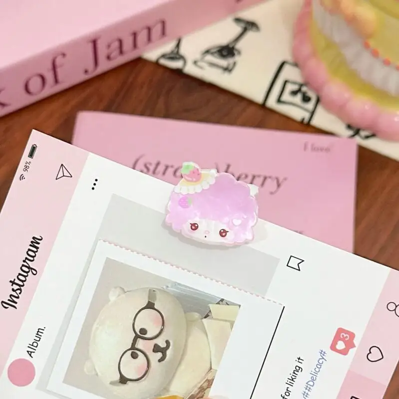 Фото Заколка для волос Sanrio Q Version, двусторонняя, акриловая, с мультяшными персонажами Sugarbunnies, мини-заколка для челки, украшение для прически, подарок №4