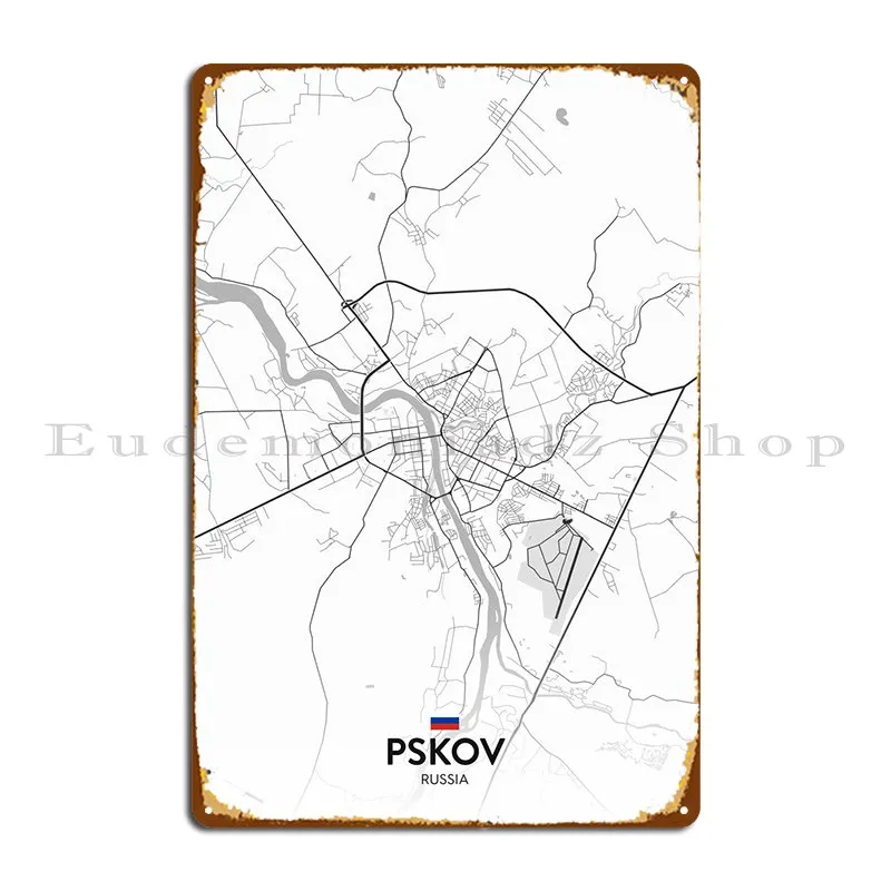

Pskov Ru Metal Plaque Poster Funny Party Plates Living Room Customize Plaques Tin Sign Poster