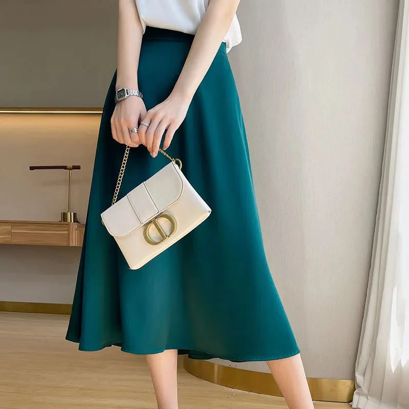 

Acetate Satin Skirt Women's Spring and Autumn 2022 New Silky Temperament Hip Fishtail Skirt Mid-length Draped Skirt