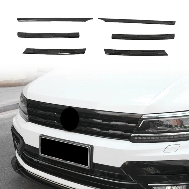 

Для VW Tiguan MK2 2016-2021 автомобильный передний бампер, сетка, центральная решетка, молдинг, полоски, накладка, хромированный стиль