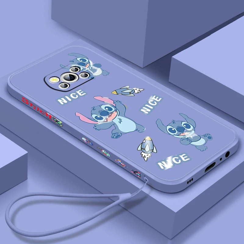 

Liquid Left Rope Phone Case For Xiaomi Mi Poco M5s M5 X4 X3 M4 M3 F4 F3 GT C50 Pro NFC 5G Lilo Stitch Disney Anime Cute Cover