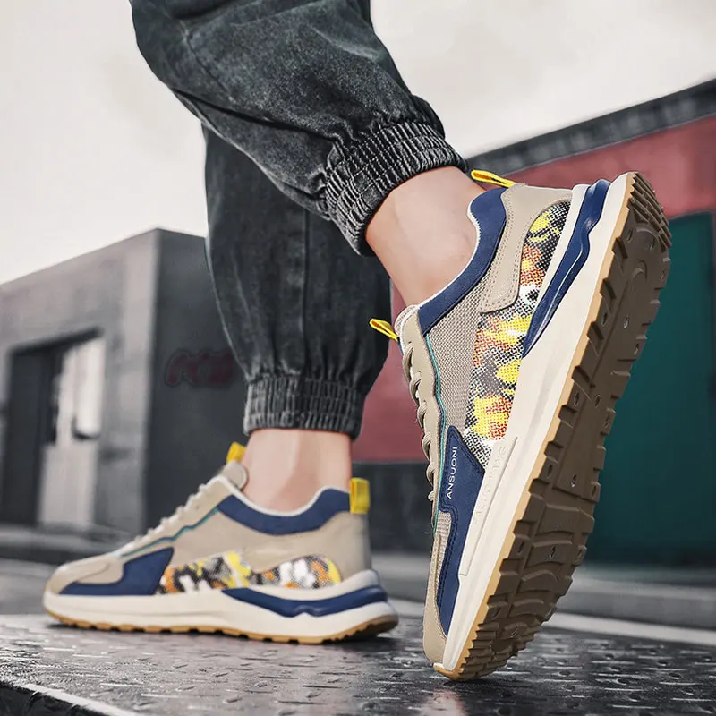 New Mesh Casual Sneakers Fashion Trend Breathable Low-top Sport Shoes Comfortable Lightweight Anti Skid Outdoor Running Shoes