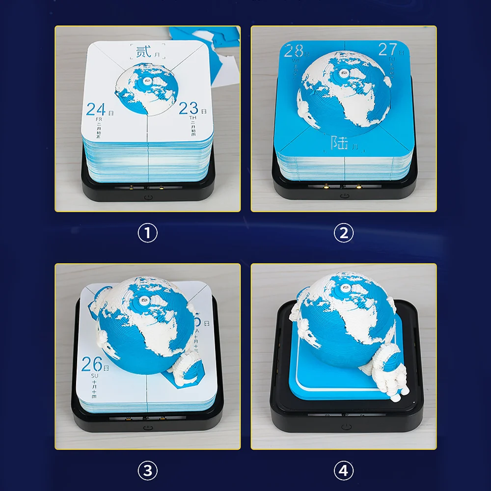 Мини-блокнот с календарём астронавта и земли 2024 цветов
