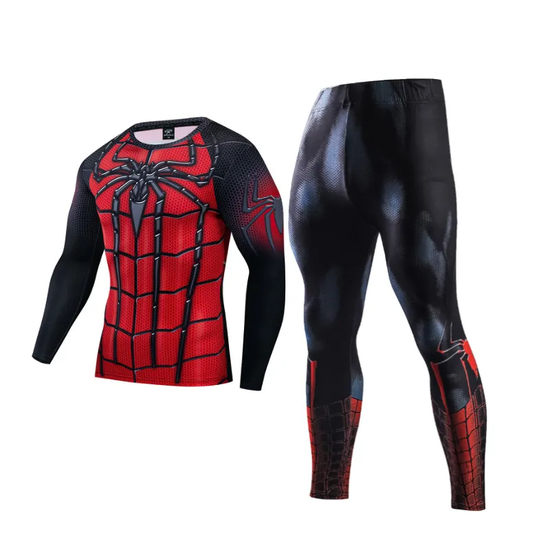 Супергерой 3D мужской спортивный костюм для тренажерного зала фитнеса