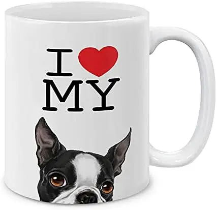I Love My Boston Terrier Dog керамическая кофейная кружка чайная чашка 11 унций