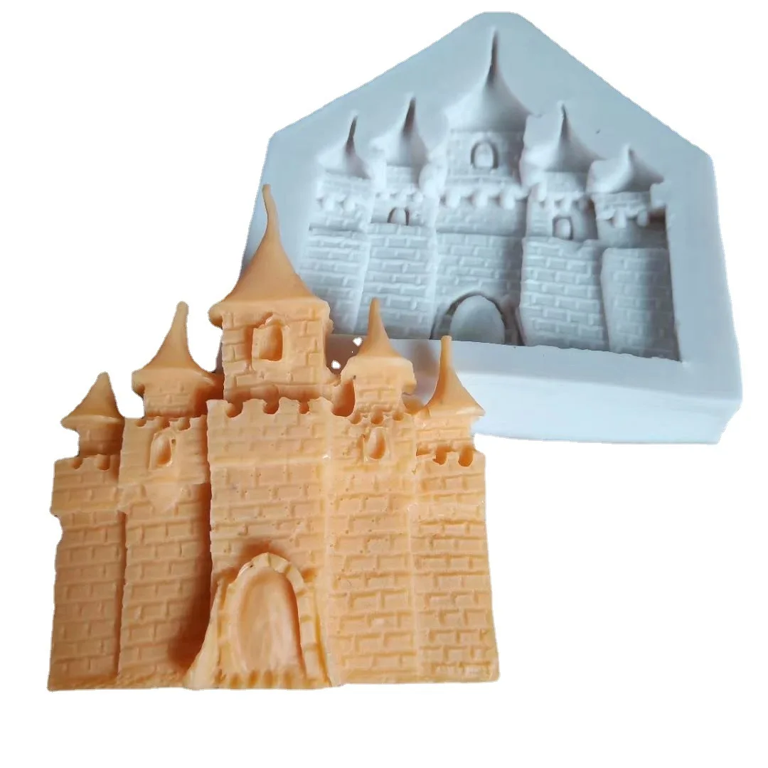 

Castle Silicone Fondant Mold Fairy Tales Chocolate Candy Sugar Craft Paste Mold,Wedding Cake Decoration Polymer Clay Epoxy Mold