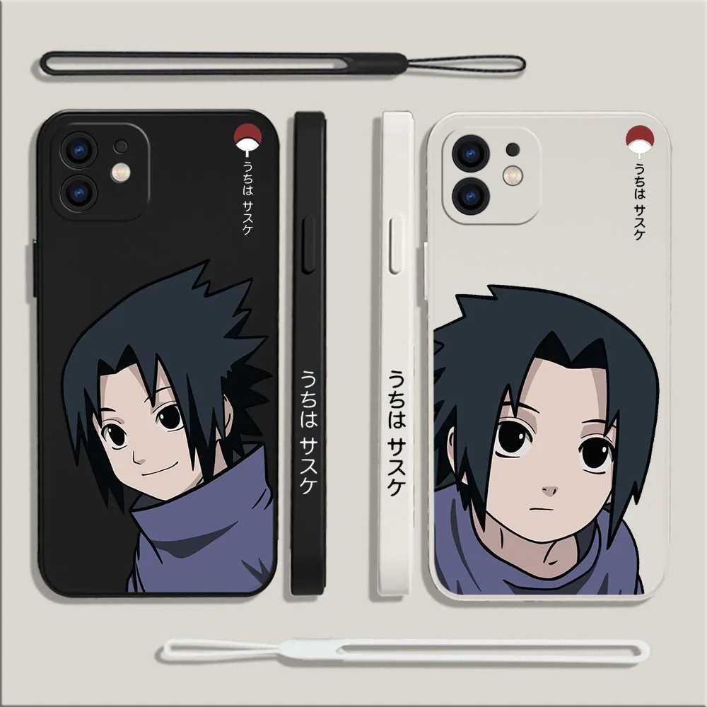 

Naruto Uchiha Sasuke Phone Case For Samsung A81 A53 A50 A12 A22S A52 A52S A51 A72 A71 A32 A22 A30 A21S A11 4G 5G with Hand Strap