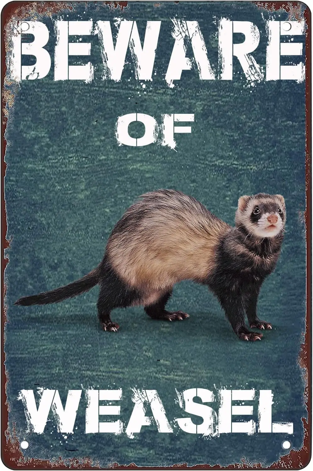 Fun wrnng Metl tn sgn Bewre Wesel для мужчин и женщин Wll rt Декор дома Brs Clubs Cfes 8x12 nch