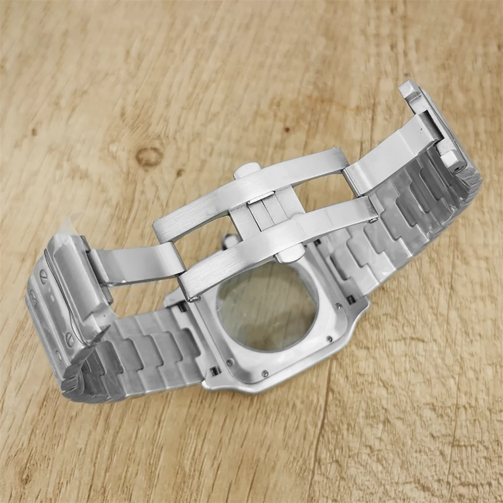 Men Watch Modification Accessories NH35 Square Case 38mm High Quality Polished Steel Watch Case Strap Set For NH35/NH36 Movement