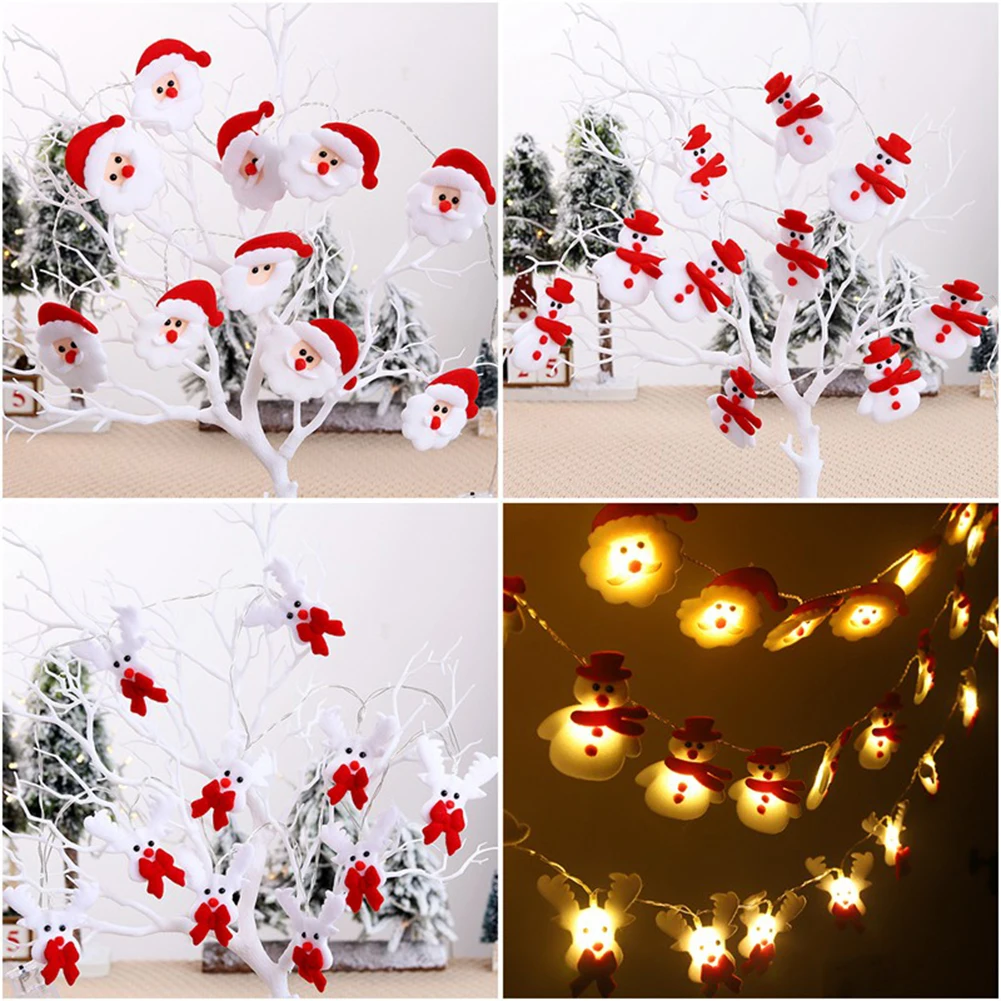 

Christmas LED String Light Santa Claus Snowflake Christmas Decor For Home Xmas Tree Ornament 2023 New Year Navidad Kids Gift
