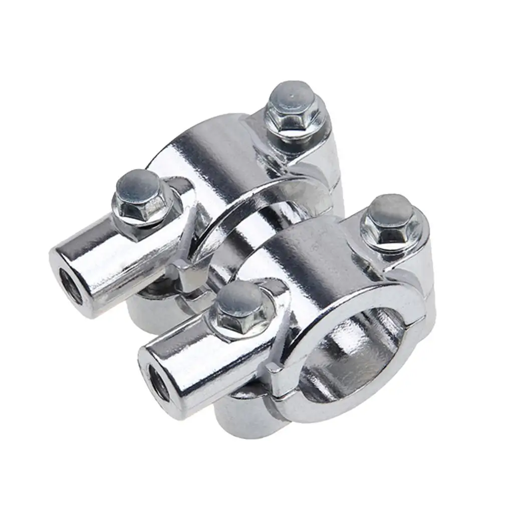 

1 Pair Motorbike Rearview Adapter Clamp Handlebar 8mm Silver