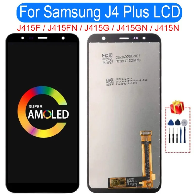 

SUPER AMOLED Original For Samsung Galaxy J4 Plus LCD Display Touch Screen For Samsung J415F J415FN J415G Replacement Parts