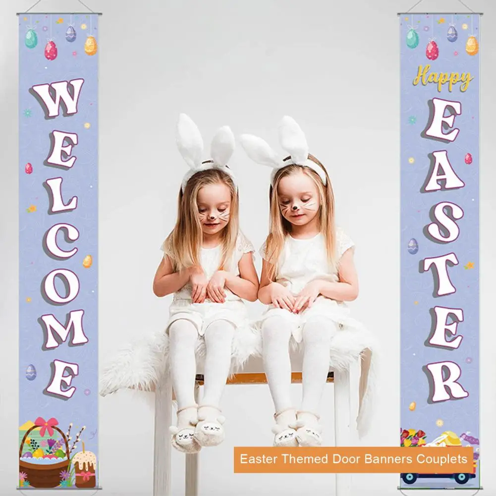 

1 Pair Unique Easter Couplets Thick Hanging Couplets Colorful Copper Buckle Couplets Hanging Banners Home Decor