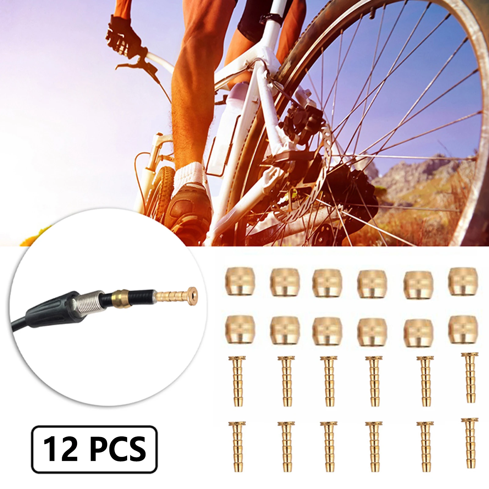 

12pcs Bicycle Brake Olive Head Hydraulic Disc Brake Oil Needle Brass Connecting Insert Kit For BH59/BH90 Bike Accessories