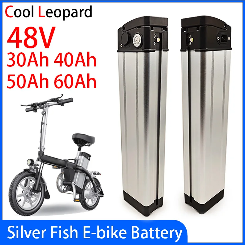 

48V Ebike Battey 30Ah 40Ah 50Ah 60Ah Silverfish 2Ports Lithium Battery 18650 Battery for 250W 350W 500W Motor 48V Folding Bike