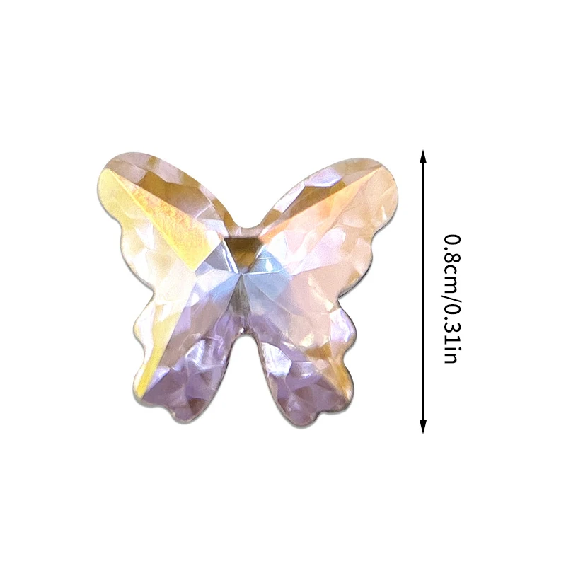 10 шт. мини-украшения для ногтей с бабочкой из циркона стразы S/L стереоскопическая