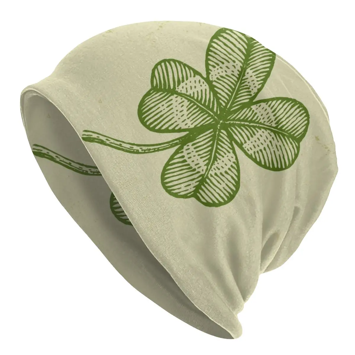 

Lucky Four Leaf Clover Bonnet Beanie Knitted Hat Men Women Hip Hop Irish Blessing Shamrock Warm Winter Skullies Beanies Cap