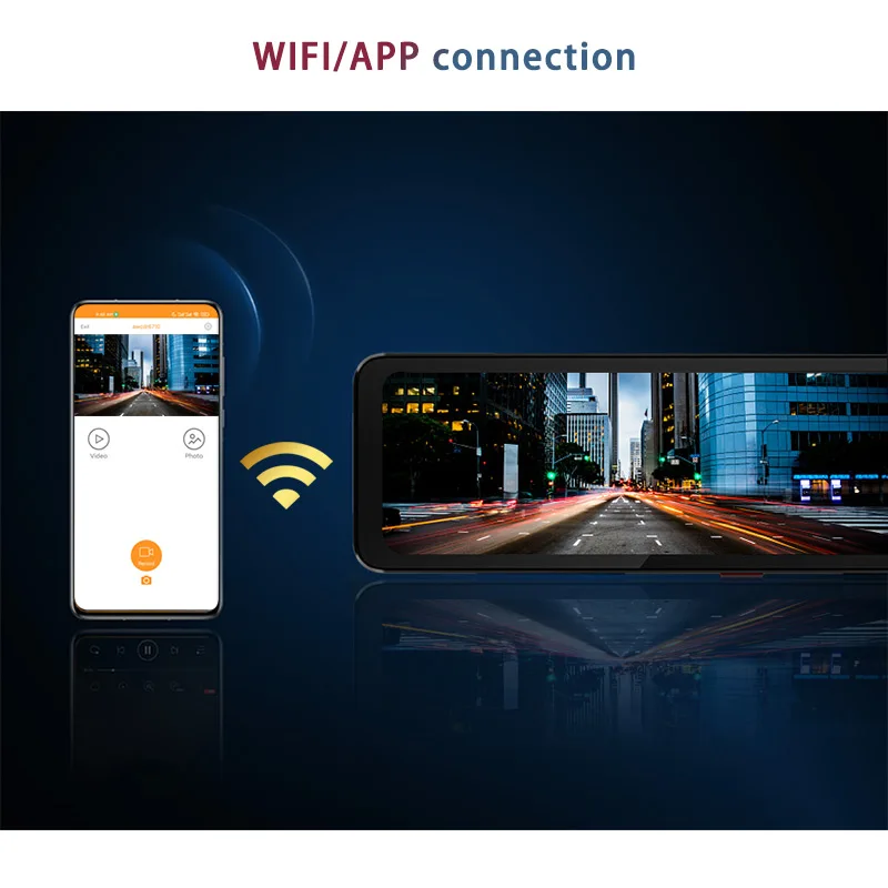 Зеркало-видеорегистратор PONGKI H8 12 дюймов Gps Wi-Fi | Автомобили и мотоциклы