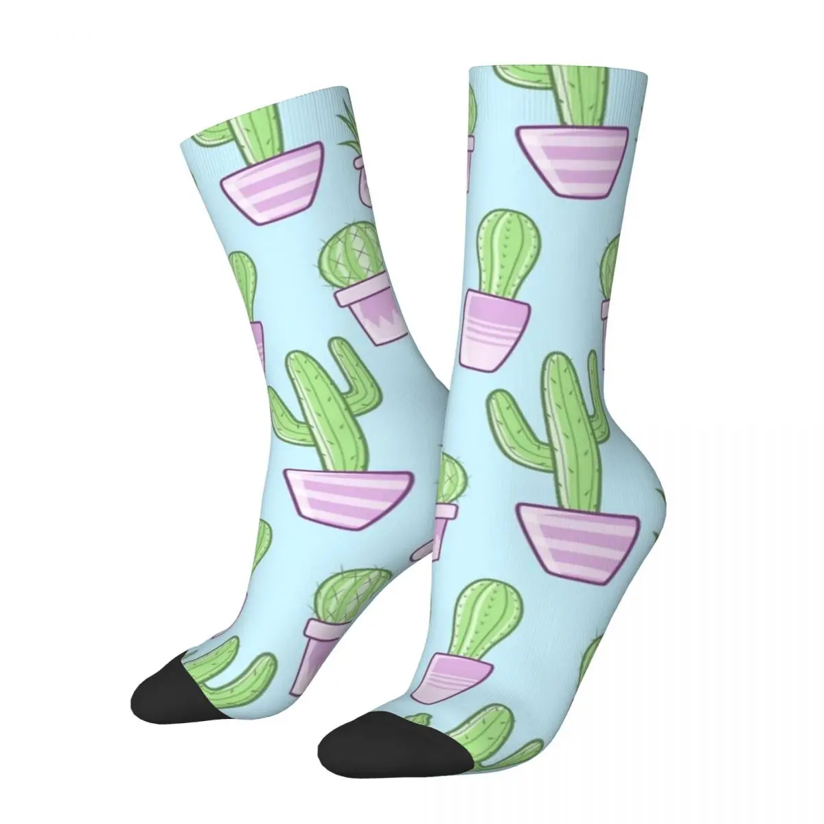 Hip Hop Retro Succulents Crazy Men's Compression Socks Unisex Cactus Harajuku Seamless Printed Funny Novelty Happy Crew Sock