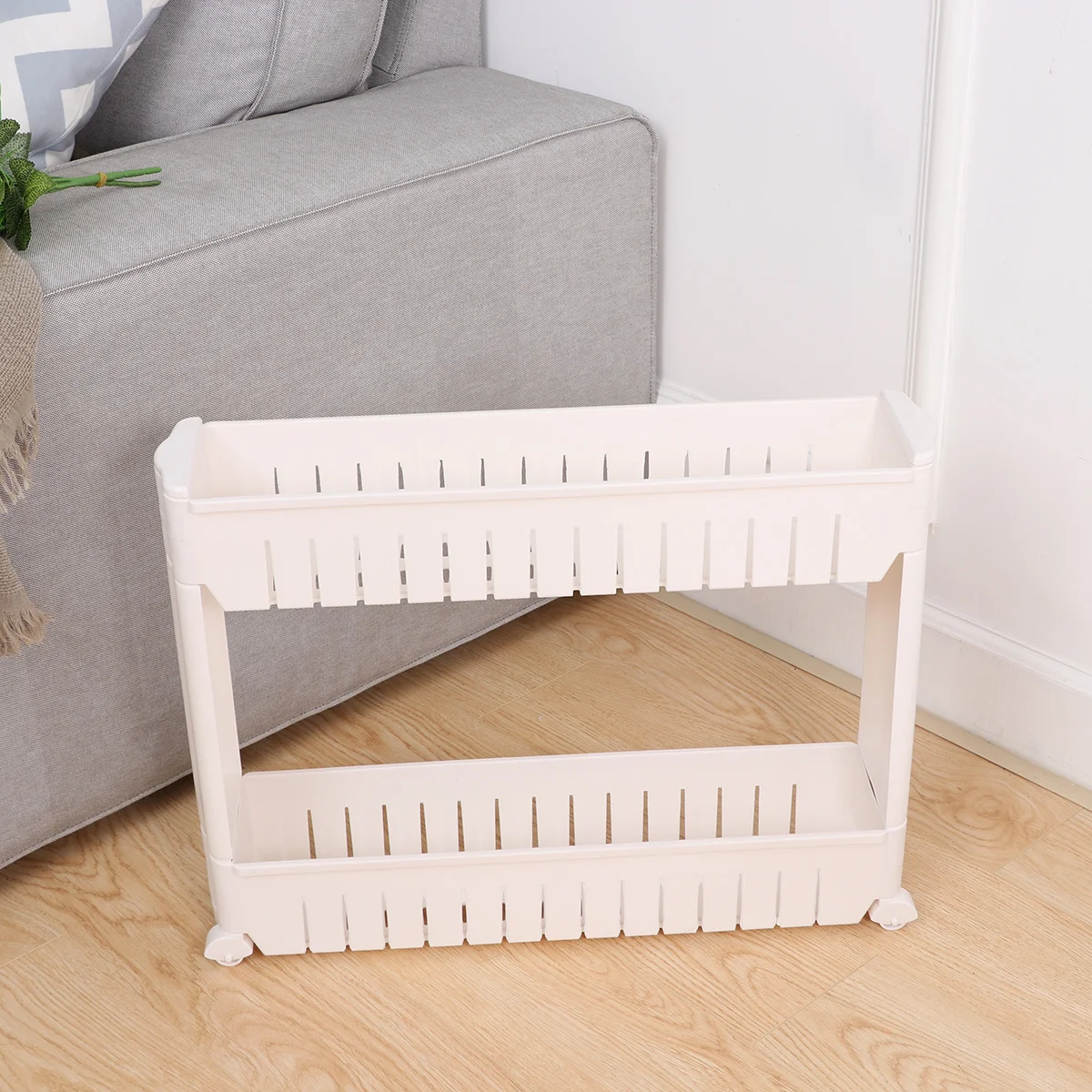 

1pcs Fridge Side Rack Freezer Space Saver 2 Layers Organizer Storage Rack for Dining Room Home