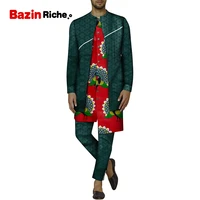 african suits men tracksuit patchwork plus size dashiki shirt and ankara pant 2 piece outfits set streetwear clothing wyn1734