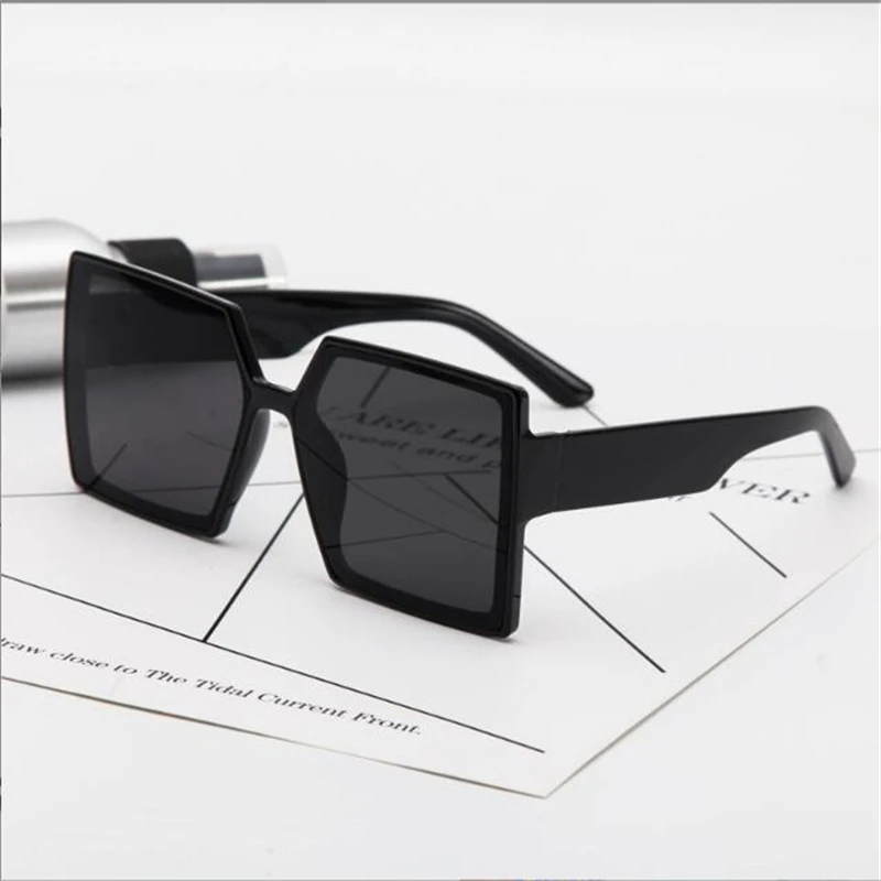 Солнцезащитные очки в большой коричневой оправе для женщин модные и толстые