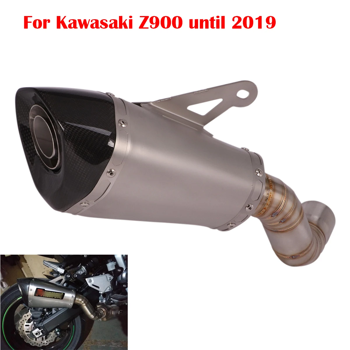 

Выхлопная система для мотоцикла Kawasaki Z900, выхлопная система 51 мм Глушитель Escape DB Killer из нержавеющей стали Средний звеньевой трубы