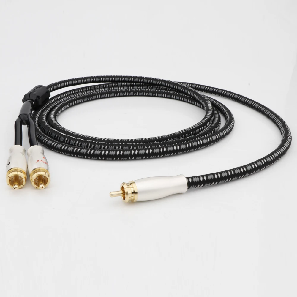 

HIFI RCA Y Adapter Cable Subwoo Fer Y Cable RCA1 to RCA 2 Male Cable1 Male to 2 RCA Audio Cable