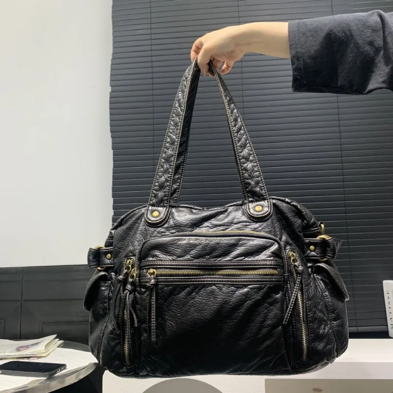 Винтажный дизайн сумка через плечо из искусственной кожи для женщин 2024 с