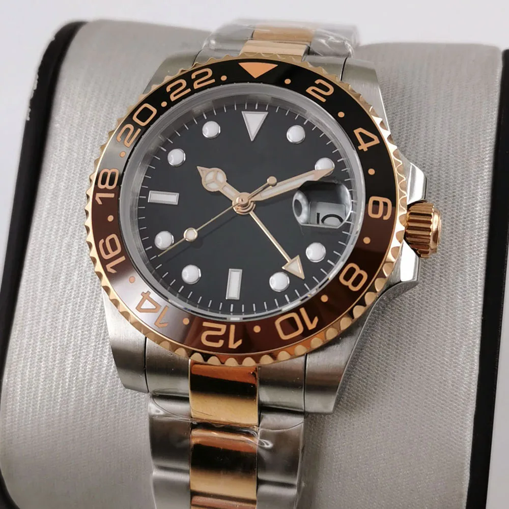 Luxury Brand Mens Watches 41mm Ceramic Bezel Full Stainless Steel Automatic Mechanics Movment Waterproof Watch