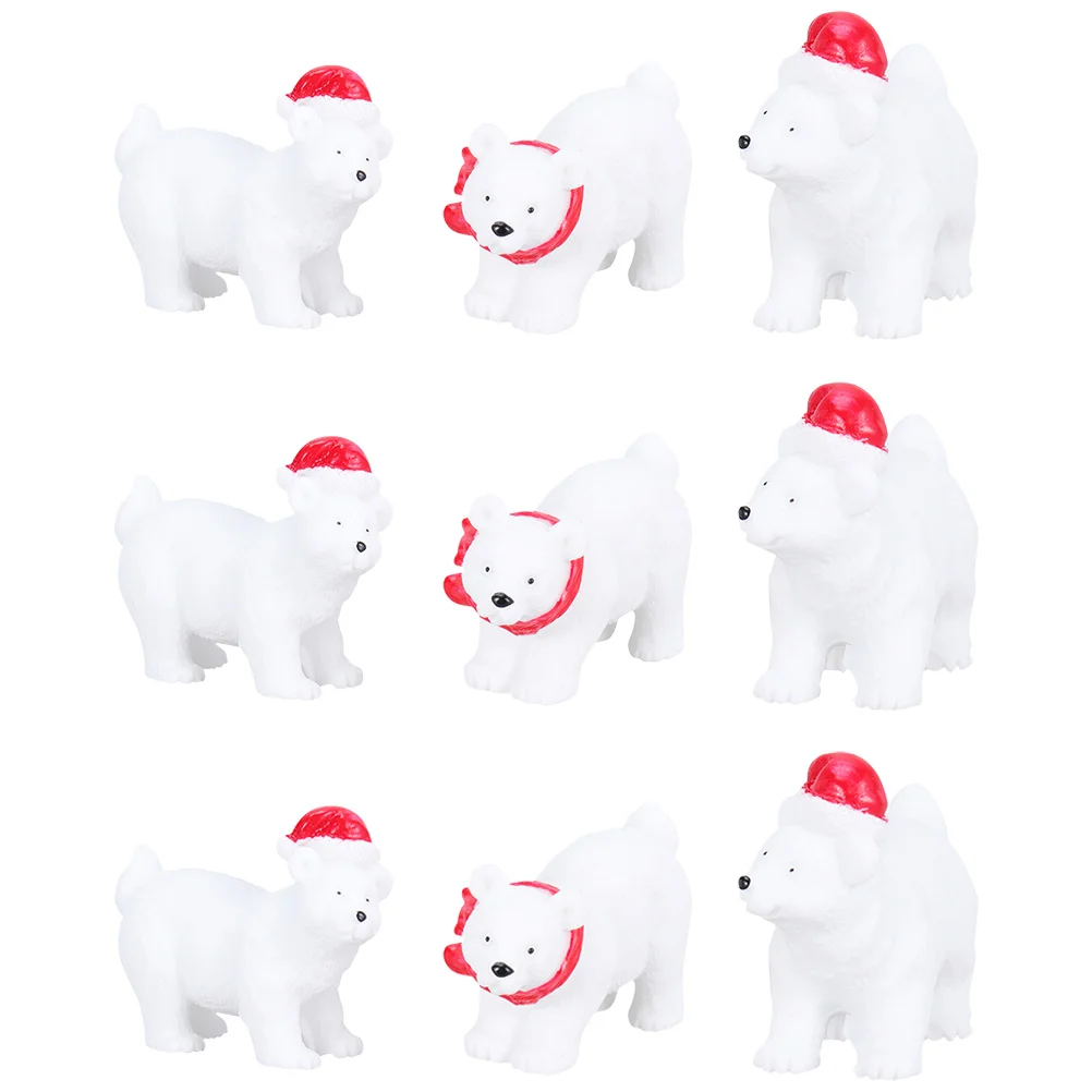 

Christmas Ornament Animal Decorations Snowball Ornaments Resin Mini Figurine Table Miniatures Indoor Miniature Adornment Crafts