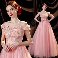 charming pink quinceanera dresses off the shoulder sweet vestido appliques 3d flowers beads for 15 girls ball gowns prom