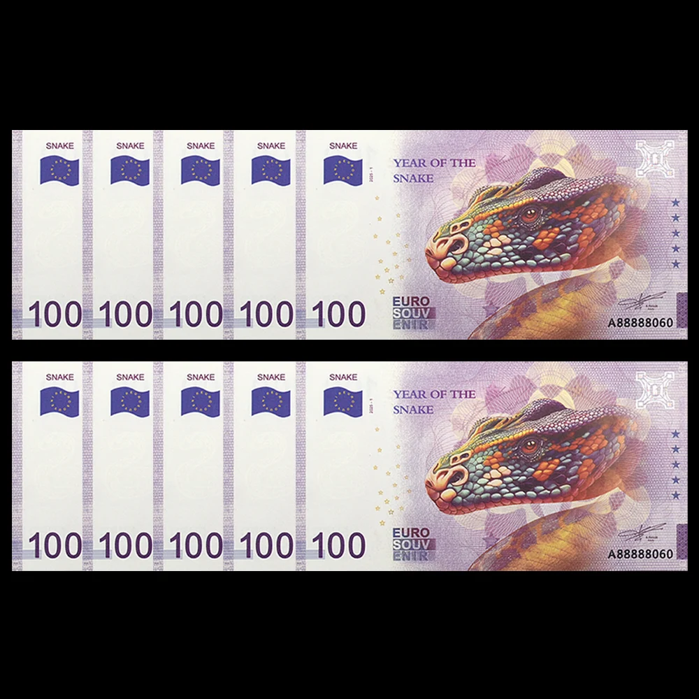 2025 год зодиака Змея 100 евро памятные банкноты сделай сам зеленая флуоресцентная