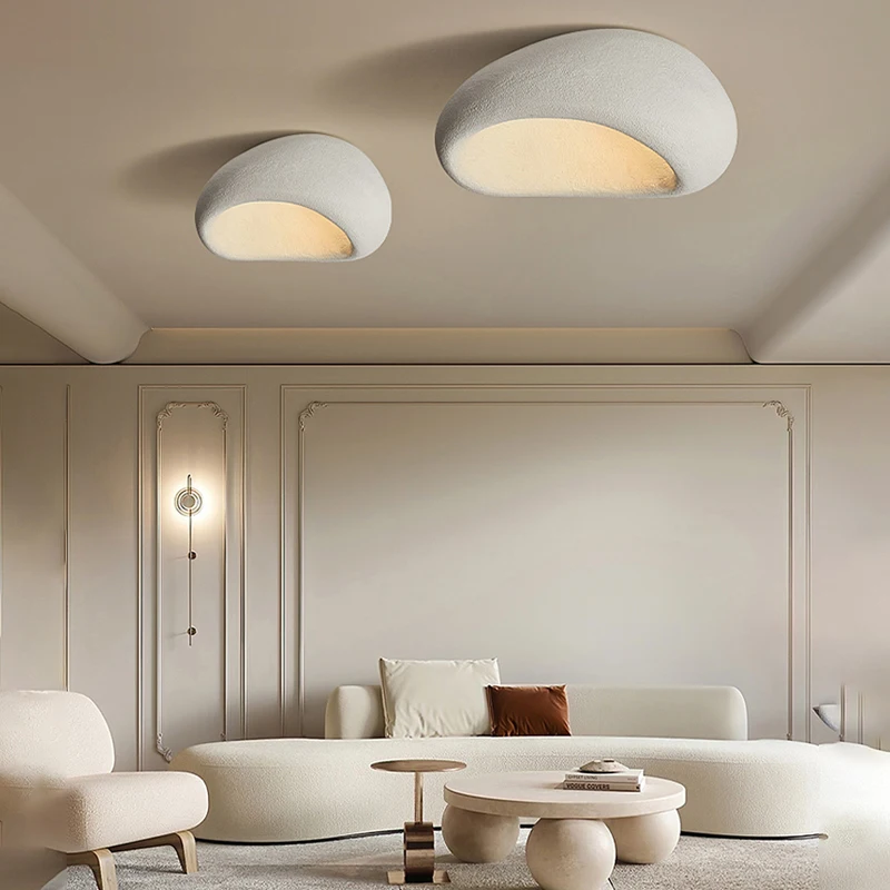 Скандинавский минималистичный потолочный светильник Wabi Sabi, люстра в кремовом стиле для спальни, кофейной комнаты, потолочные светильники, ...