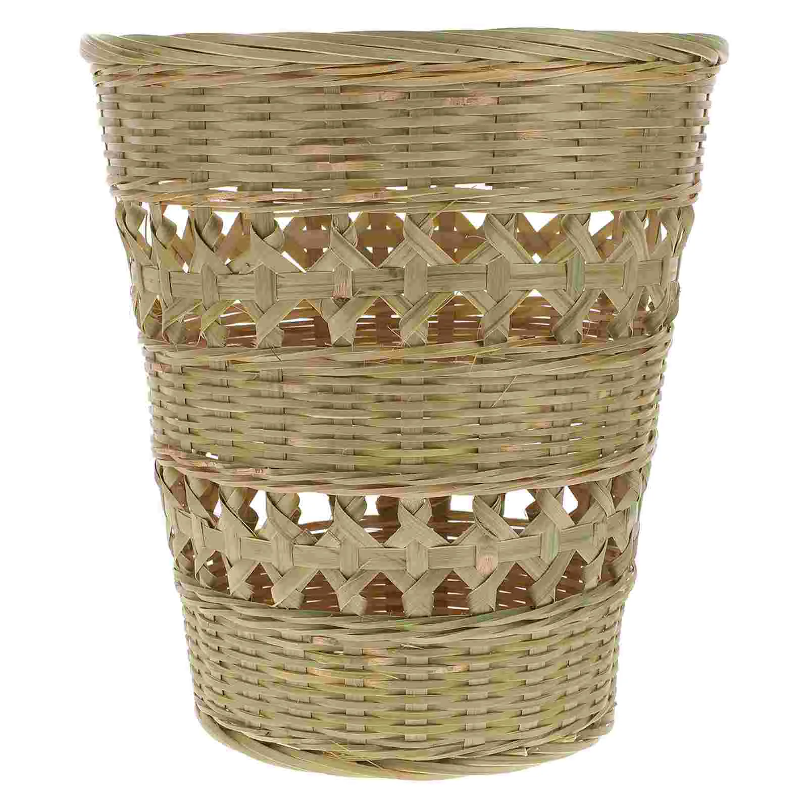 

Basket Waste Can Woven Trash Wicker Garbage Storage Rattan Bin Baskets Seagrass Kitchen Paper Bathroom Planter Bedroom Laundry