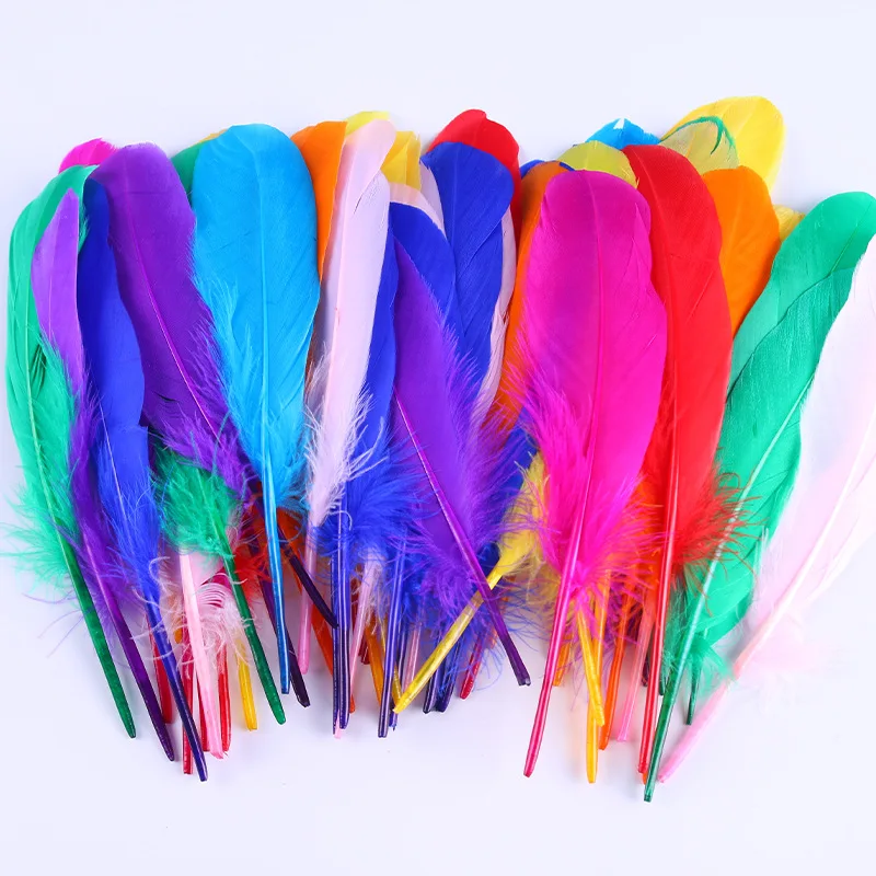 

Colorful washed collar feather diy Ornaments Accessories Handmade Feather Nest plume (50/100pcs two specifications)